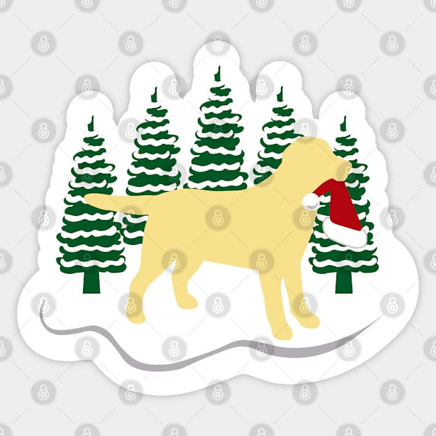 Yellow Labrador Snow and Christmas Sticker by HappyLabradors